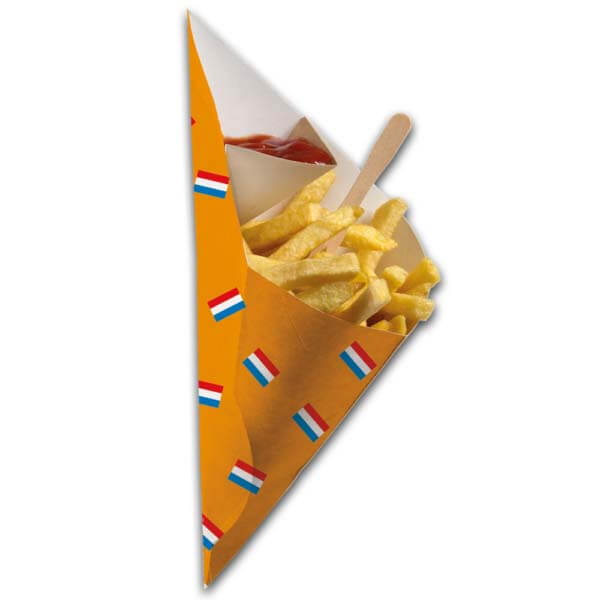 Europameisterschaft Holland Orange Niederlande Pommes Frites Tasche mit Saucenfach