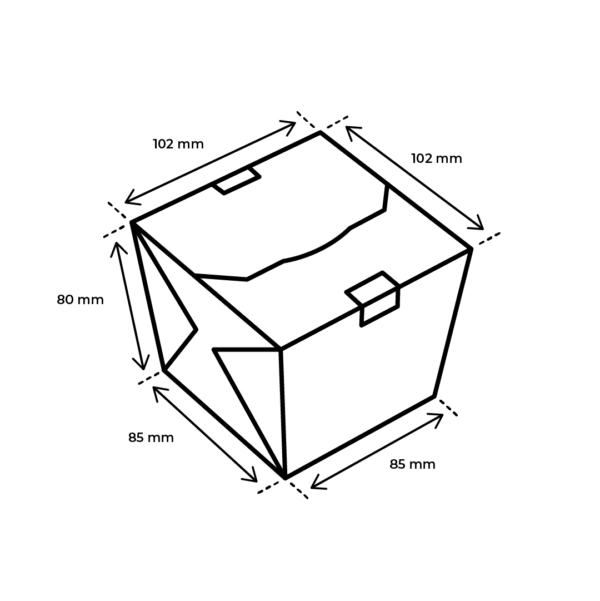Abmessungen GO!mealbox 700 ml Mahlzeitenteller aus Karton